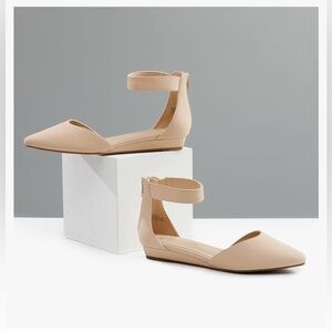SOLD Dream Pairs nude low wedge ankle strap shoes